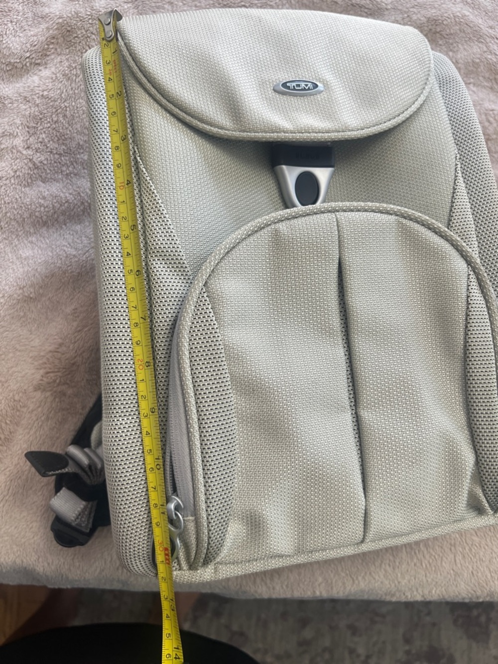 Tumi Silver Compact Textured Backpack - Picture 10 of 12